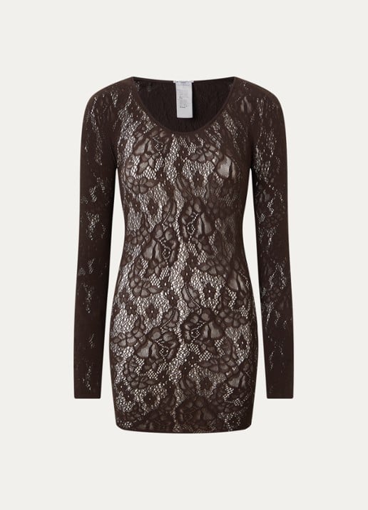 Wolford Infinite Rose mini jurk met opengewerkt dessin