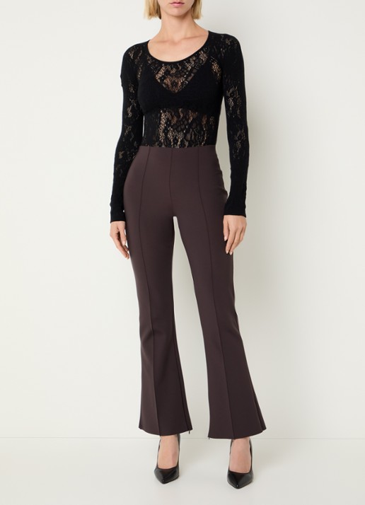 Wolford Infinite Rose mini jurk met opengewerkt dessin - voorkant 3 zwart