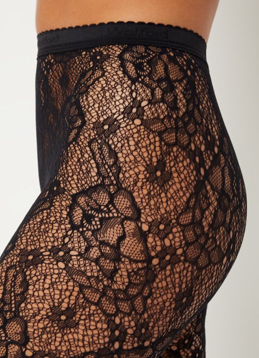 Wolford Infinite Rose netpanty - detail 2 zwart