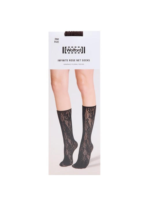 Wolford Infinite Rose pantysokken - voorkant aubergine