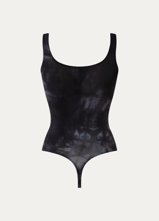 Wolford Ink Fatal string body met print - achterkant 3 antraciet