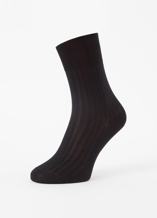 Wolford Luxury Cotton ribgebreide sokken - detail 3 zwart