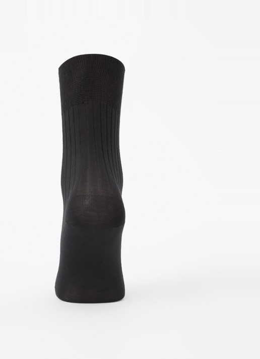 Wolford Luxury Cotton ribgebreide sokken - voorkant 2 zwart