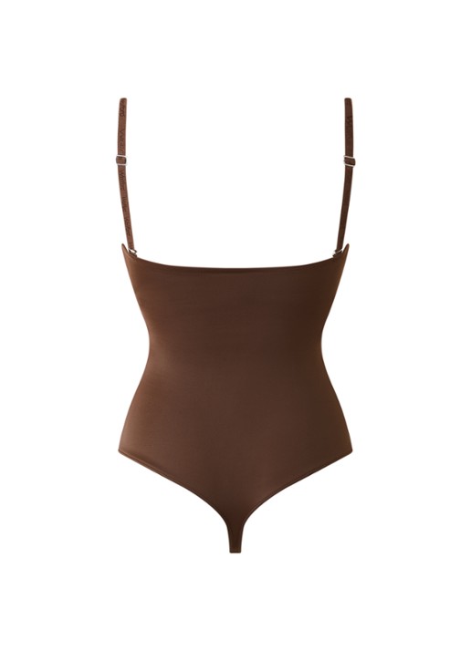 Wolford Mat de Luxe Forming corrigerende body met beugel - achterkant 2 bruin