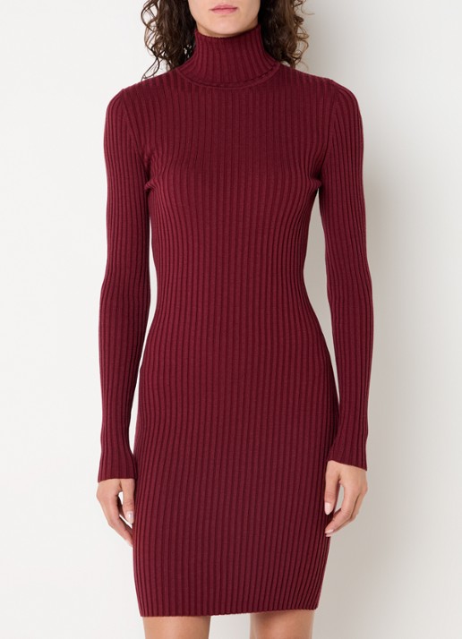 Wolford Merino ribgebreide mini trui-jurk in wolblend