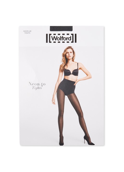 Wolford Neon panty in 40 denier  - voorkant antraciet