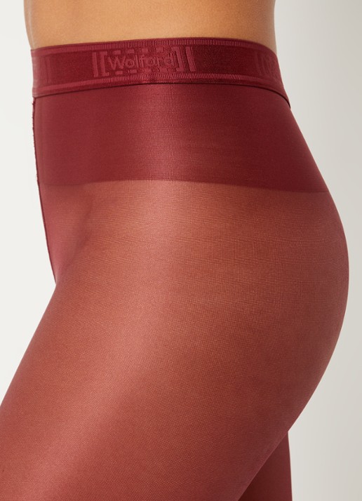 Wolford Neon panty in 40 denier - detail 4 bordeauxrood