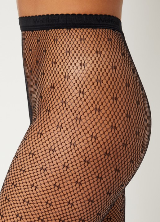 Wolford Netpanty met stippenmotief  - detail 4 zwart