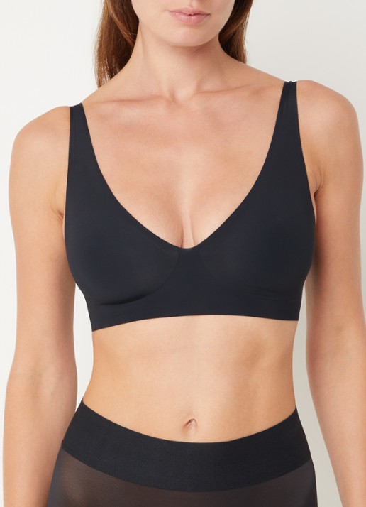 Wolford Pure 3W Skin naadloze bralette - voorkant 2 zwart