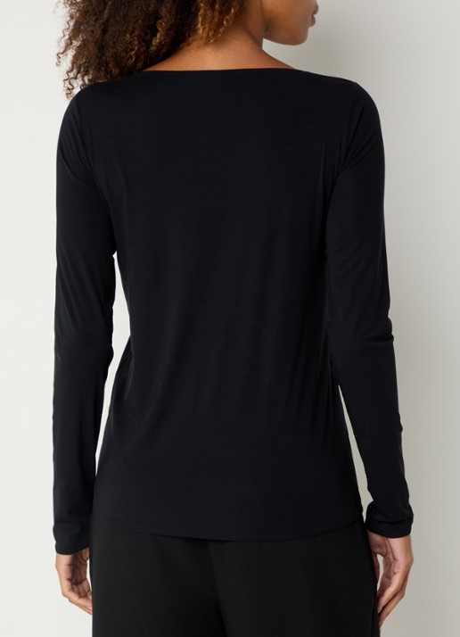 Wolford Pure longsleeve met ronde hals - achterkant 3 zwart