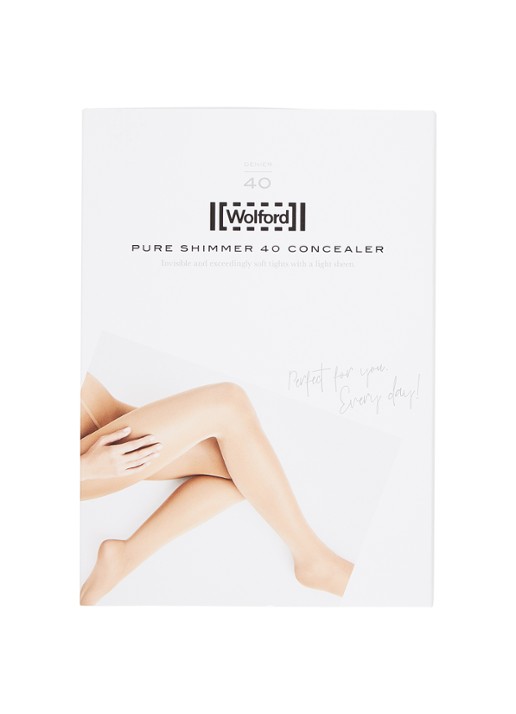 Wolford Pure Shimmer Concealer panty in 40 denier - voorkant 3 lichtbruin