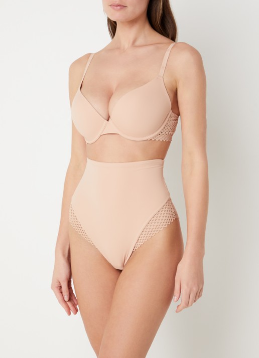 Wolford Romantic high waisted corrigerende hipster met opengewerkt dessin - detail 3 beige