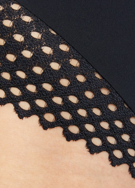 Wolford Romantic high waisted corrigerende hipster met opengewerkt dessin - detail 4 zwart
