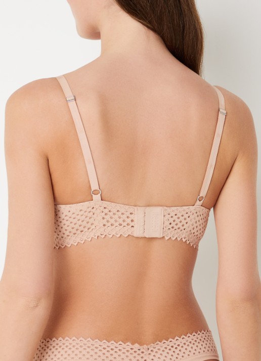Wolford Romantic Net push up bh - achterkant 5 abrikoos
