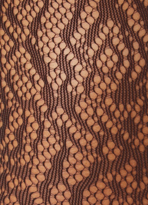 Wolford Rose Lace Effect netpanty  - detail donkerbruin