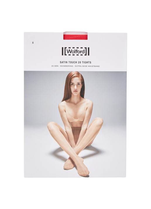 Wolford Satin Touch panty in 20 denier - voorkant 3 cranberryrood
