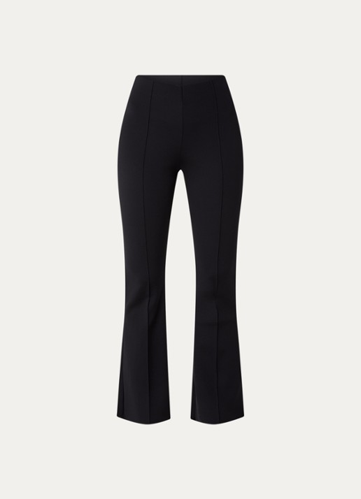 Wolford Scuba high waist flared legging met persplooi - voorkant zwart