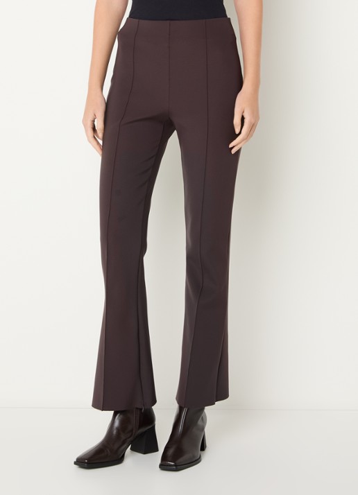 Wolford Scuba high waist flared legging met persplooi - detail 3 bruin