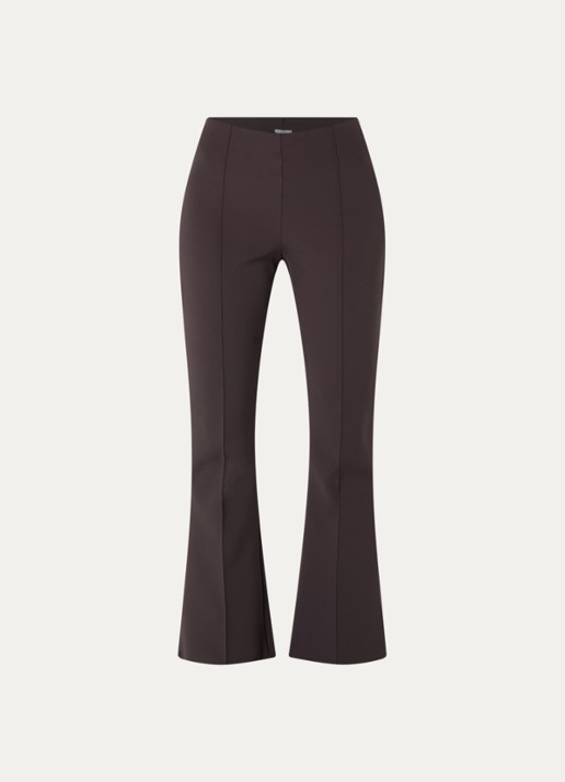 Wolford Scuba high waist flared legging met persplooi - voorkant bruin