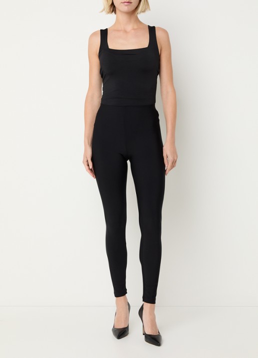 Wolford Scuba high waist skinny fit legging met stretch - voorkant 3 antraciet