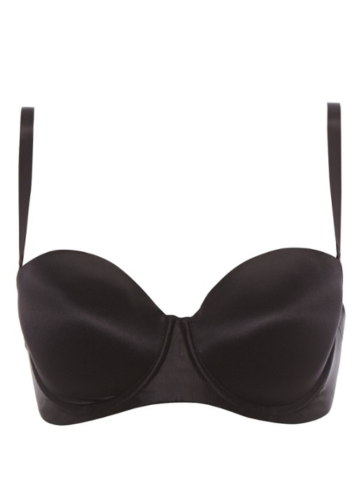 Wolford Sheer Touch voorgevormde strapless bh - voorkant 2 diepzwart
