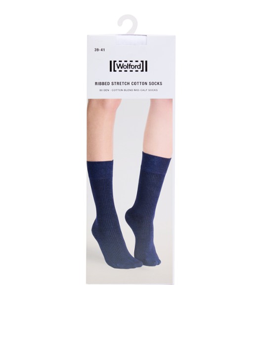 Wolford Stretch ribgebreide sokken in katoenblend