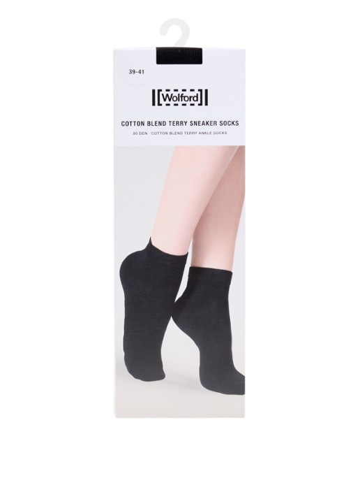 Wolford Terry sneakersokken in katoenblend - voorkant zwart