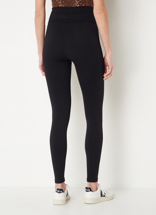 Wolford The Wellness high waist corrigerende legging met structuur - achterkant zwart