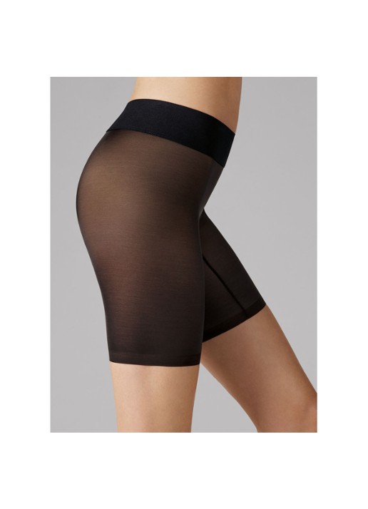 Wolford Tulle Control corrigerende short van mesh - voorkant 2 zwart