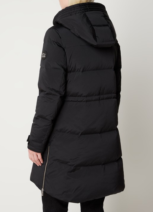 Woolrich Alsea gewatteerde jas met donsvulling met steekzakken - achterkant 3 zwart