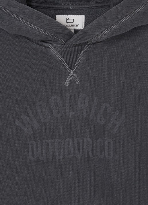 Woolrich American hoodie met logoprint - detail 3 antraciet
