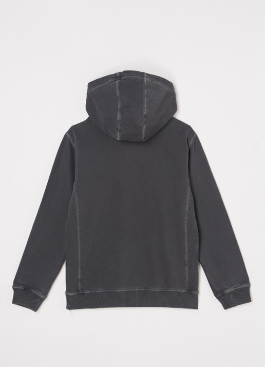 Woolrich American hoodie met logoprint - voorkant 2 antraciet