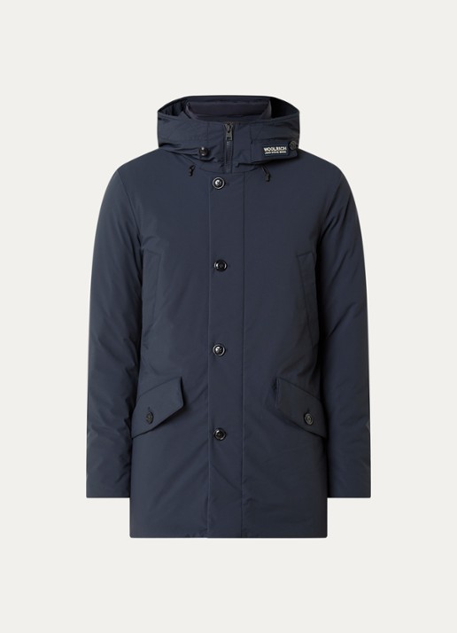 Woolrich Arctic gewatteerde parka met donsvulling en waterafstotende coating - voorkant 3 donkerblauw