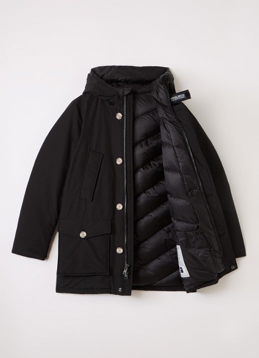 Woolrich Arctic gewatteerde parka met donsvulling - voorkant 3 zwart