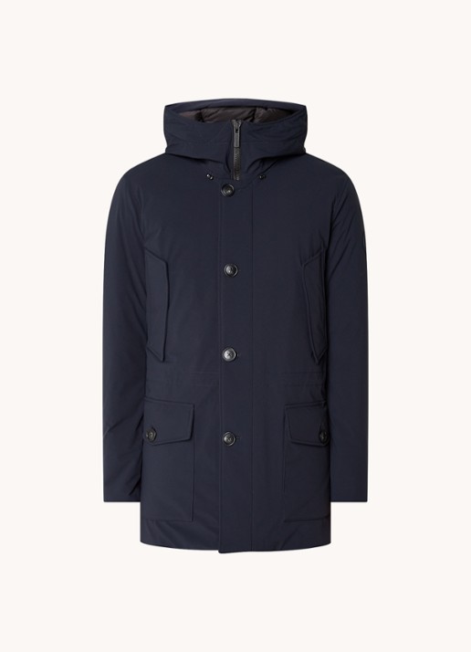 Woolrich Artic parka met donsvulling en klepzakken - voorkant 4 blauw