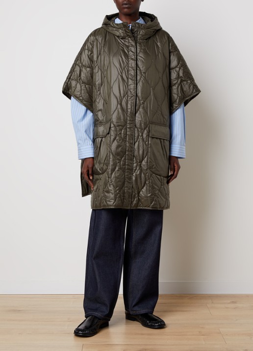 Woolrich Cape met opgestikte zakken en capuchon