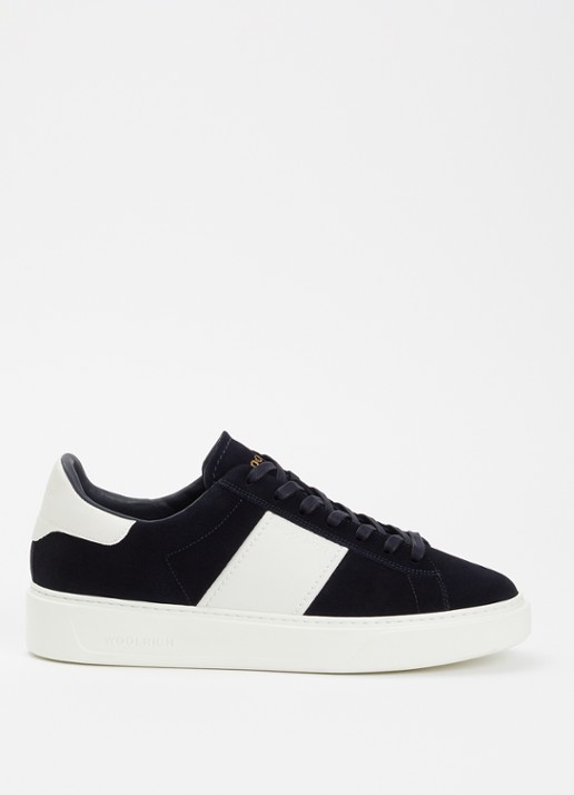 Woolrich Classic Court sneaker van suède met details van kalfsleer