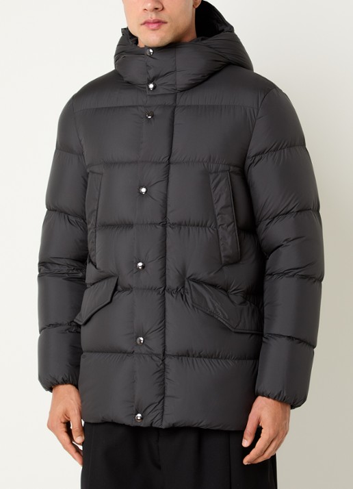 Woolrich Cloud Davis parka met donsvulling en capuchon - detail donkergrijs