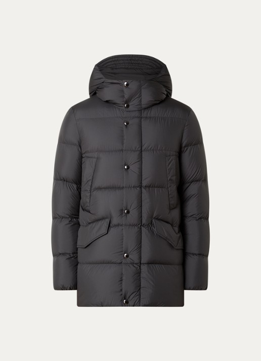 Woolrich Cloud Davis parka met donsvulling en capuchon - voorkant 2 donkergrijs