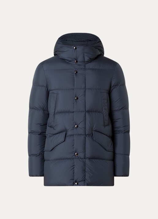 Woolrich Cloud Davis parka met donsvulling en capuchon - voorkant 2 blauw