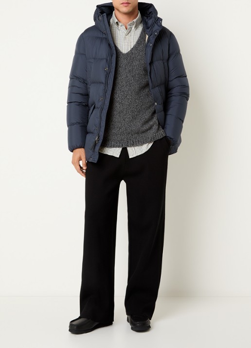 Woolrich Cloud Davis parka met donsvulling en capuchon - voorkant 3 blauw