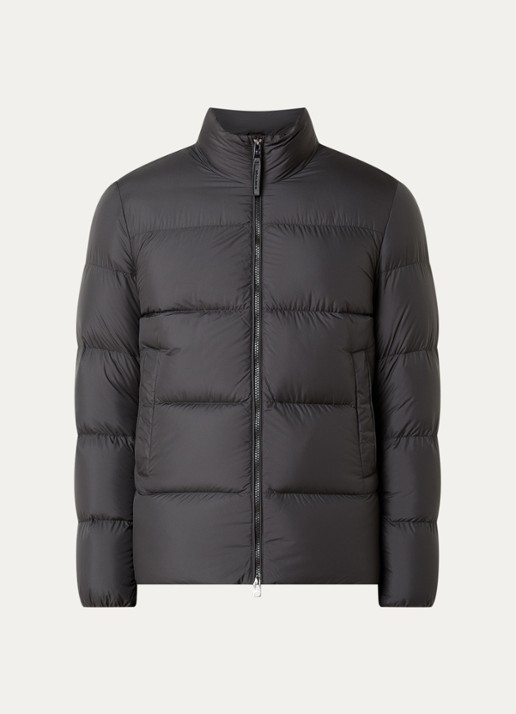Woolrich Cloud Eagle puffer jack met donsvulling en steekzakken - voorkant 3 zwart