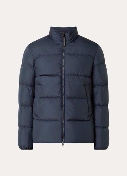 Woolrich Cloud Eagle puffer jack met donsvulling en steekzakken - voorkant 2 donkerblauw