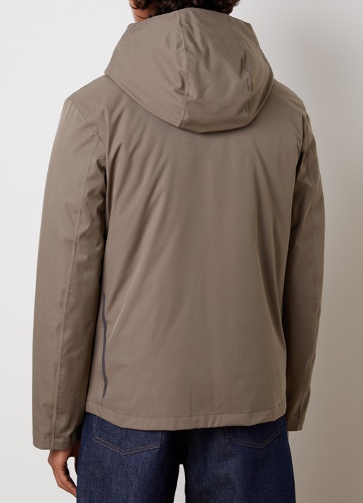 Woolrich Crestmont 3-in-1 gewatteerde parka met uitneembare voering - achterkant zand