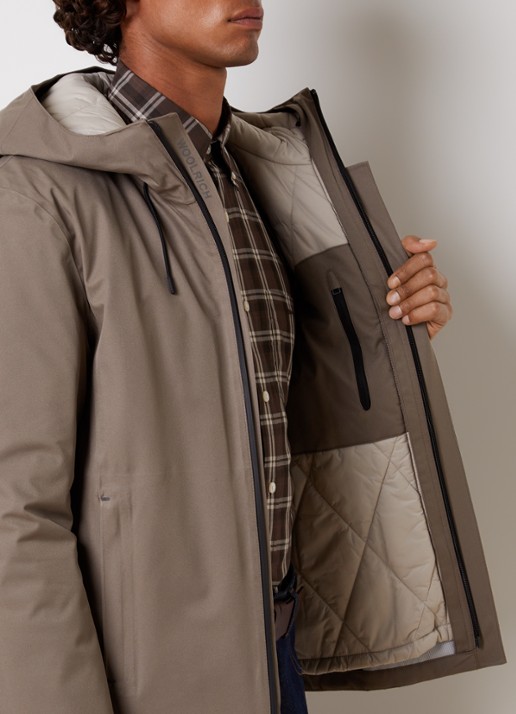 Woolrich Crestmont 3-in-1 gewatteerde parka met uitneembare voering - detail 7 zand