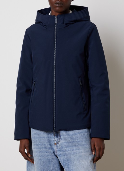 Woolrich Gewatteerd jack met donsvulling en ritszakken - detail royalblauw