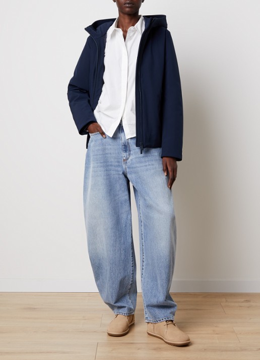 Woolrich Gewatteerd jack met donsvulling en ritszakken - voorkant 6 royalblauw