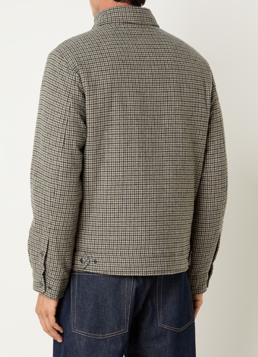 Woolrich Gewatteerd overshirt in wolblend met print - achterkant 2 bruin