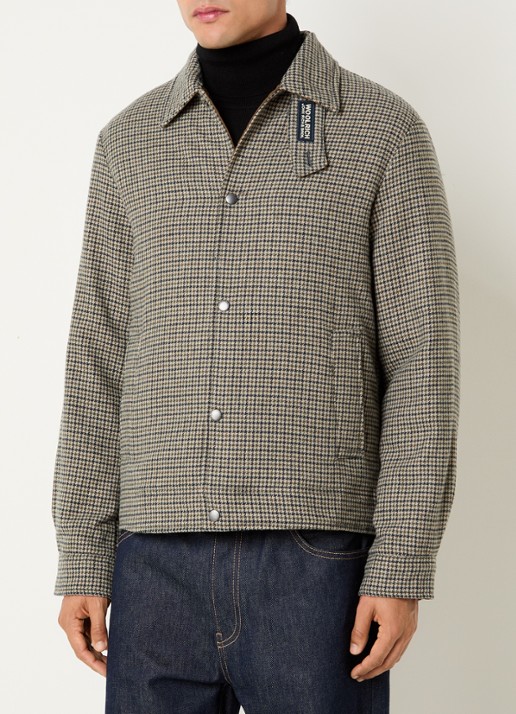 Woolrich Gewatteerd overshirt in wolblend met print
