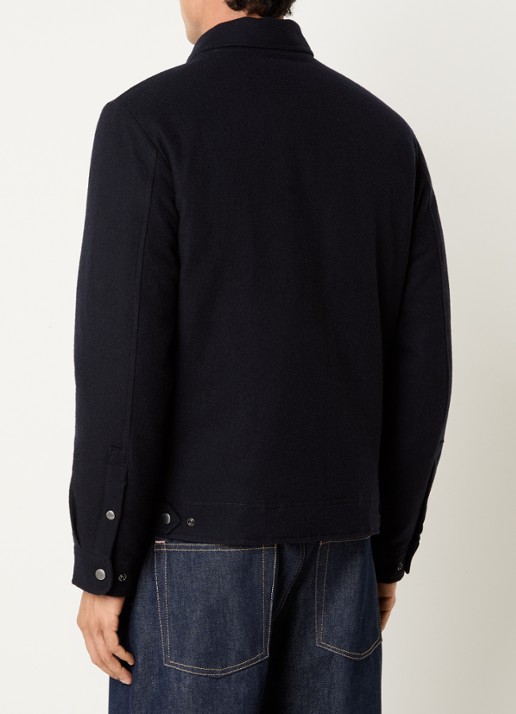 Woolrich Gewatteerd overshirt in wolblend met steekzakken - achterkant 2 donkerblauw